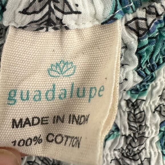 Guadalupe Momposina Dress One Size Floral Tully Blue Maxi Cotton - Picture 6 of 10